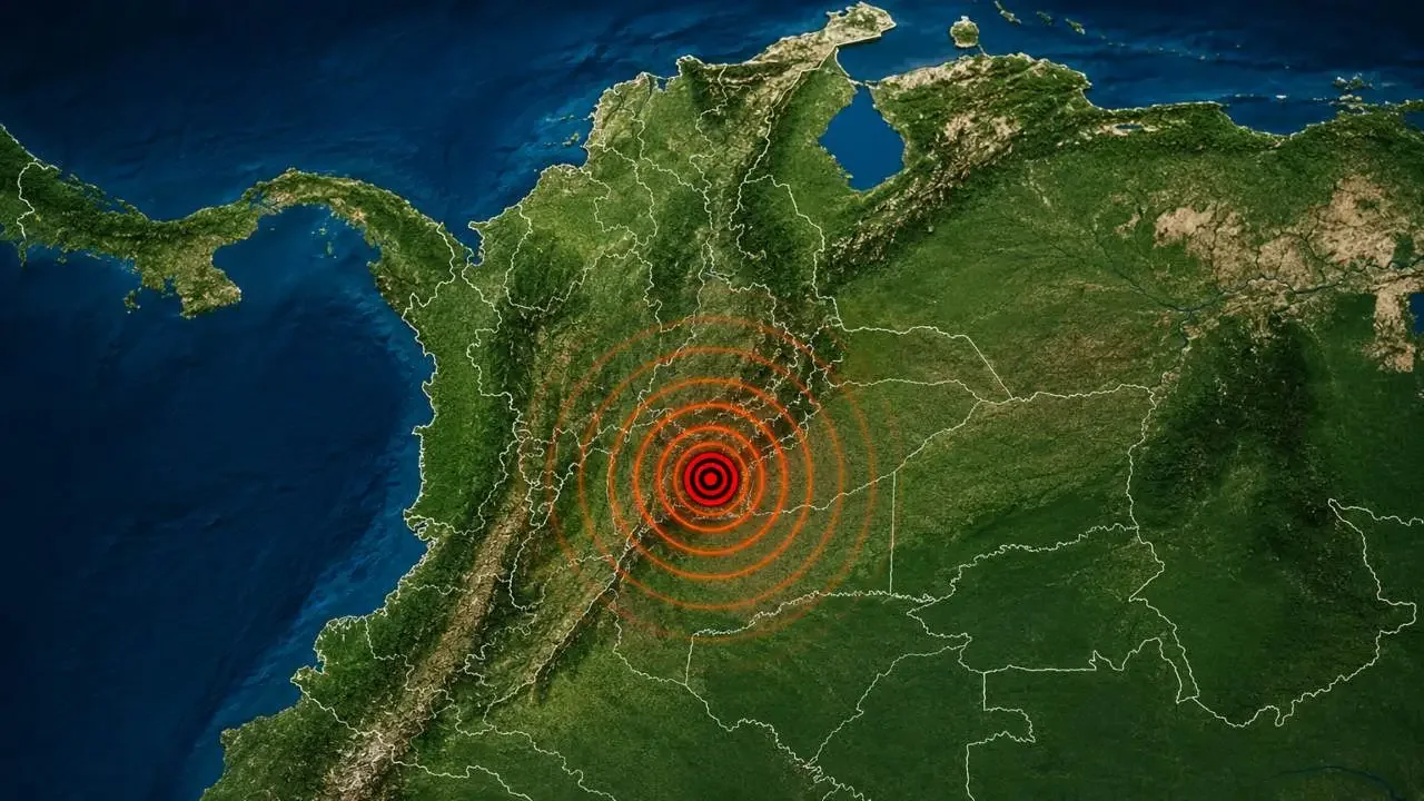 Mapa y ubicación del epicentro del terremoto en San José del Palmar, Chocó, con afectaciones reportadas en Colombia
