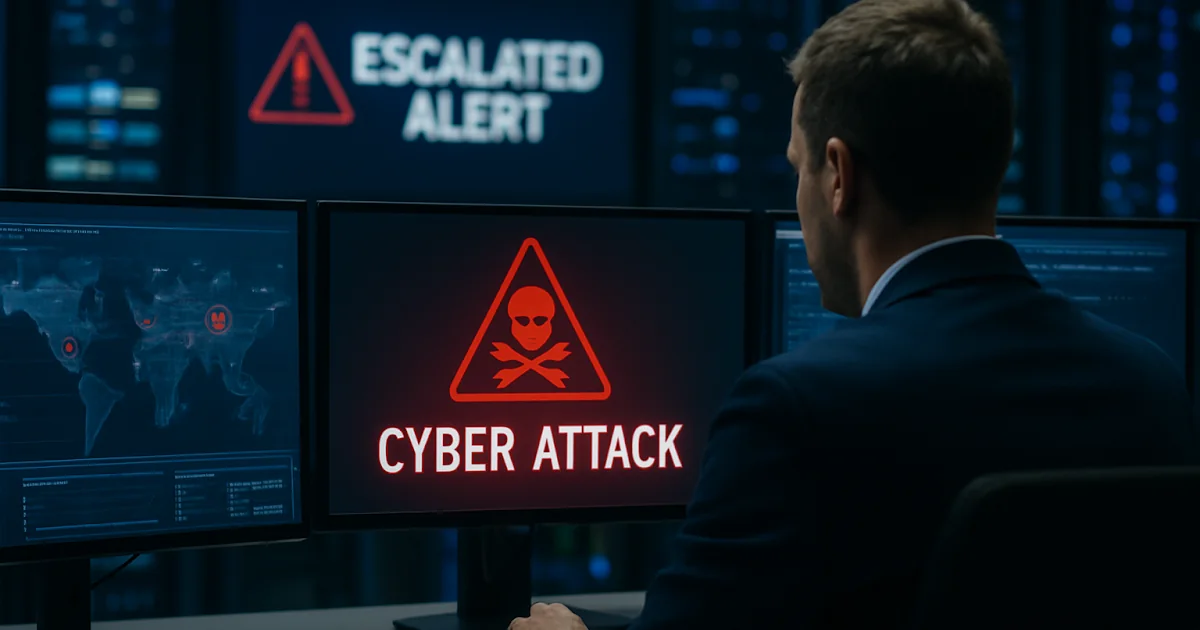 Personas frente a un mapa digital con señales de alerta sobre ciberataques impulsados por inteligencia artificial a infraestructura crítica