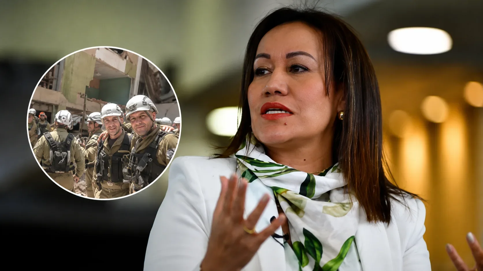 Carolina Corcho, senadora colombiana, durante una intervención sobre la llegada de un equipo de rescate israelí a Cali