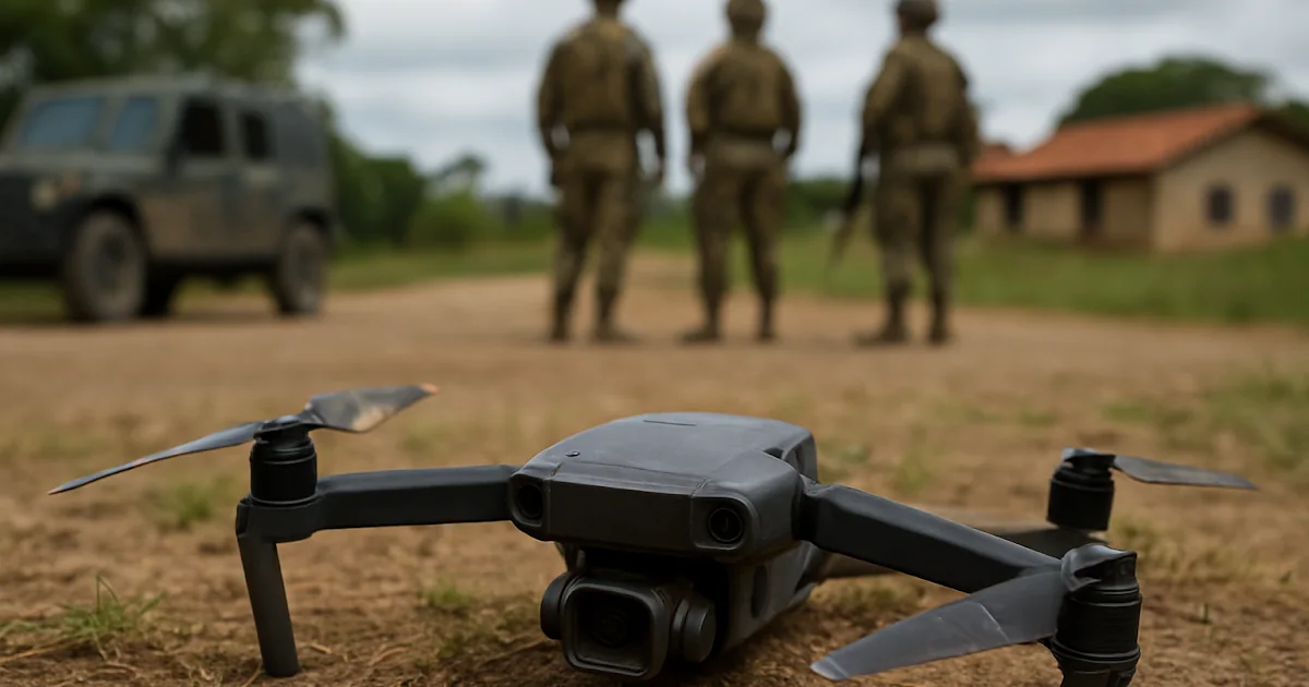 Imagen de un dron incautado o fotografiado tras ataque en el Catatumbo, con militares heridos reportados por el Ejército Nacional