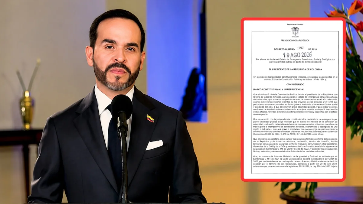 Abelardo de la Espriella firmando el decreto que declara emergencia económica, social y ecológica por el sismo del 10 de agosto de 2026