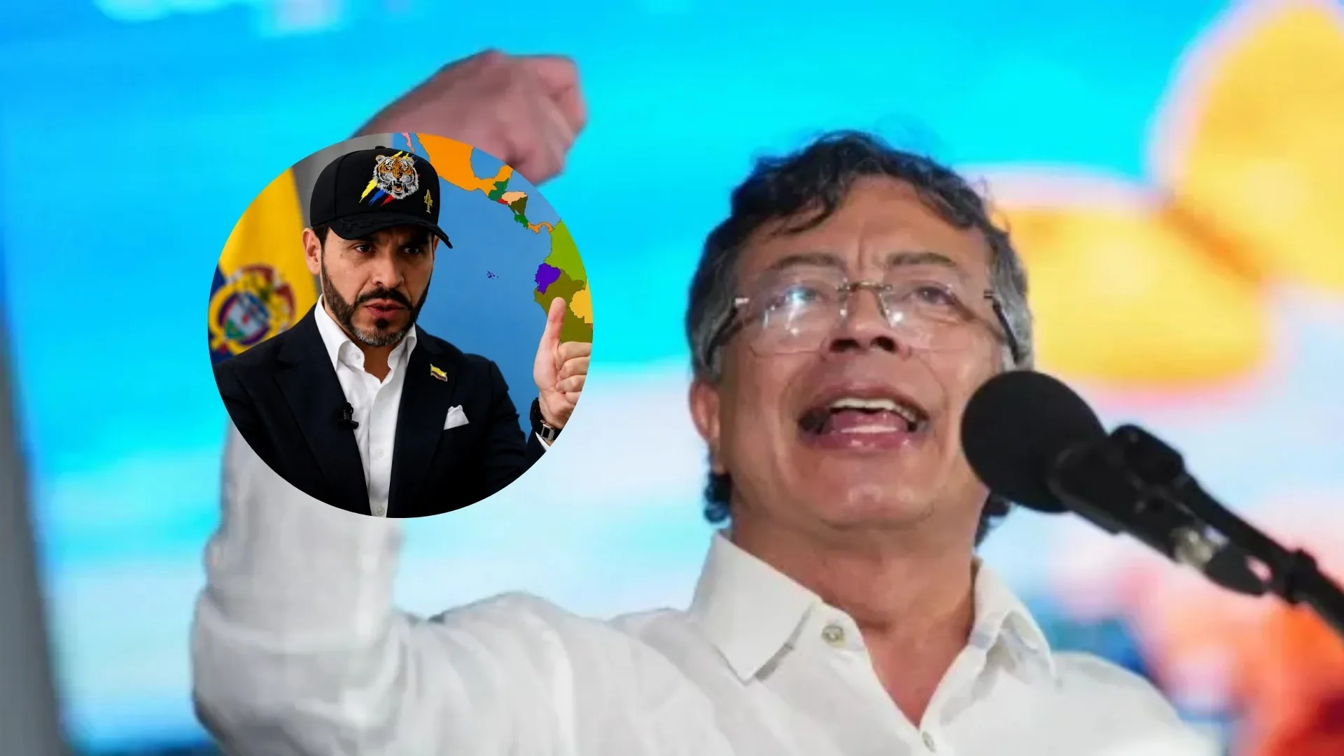 Gustavo Petro durante una rueda de prensa, solicitando investigar presunta manipulación electoral rumbo a 2026.