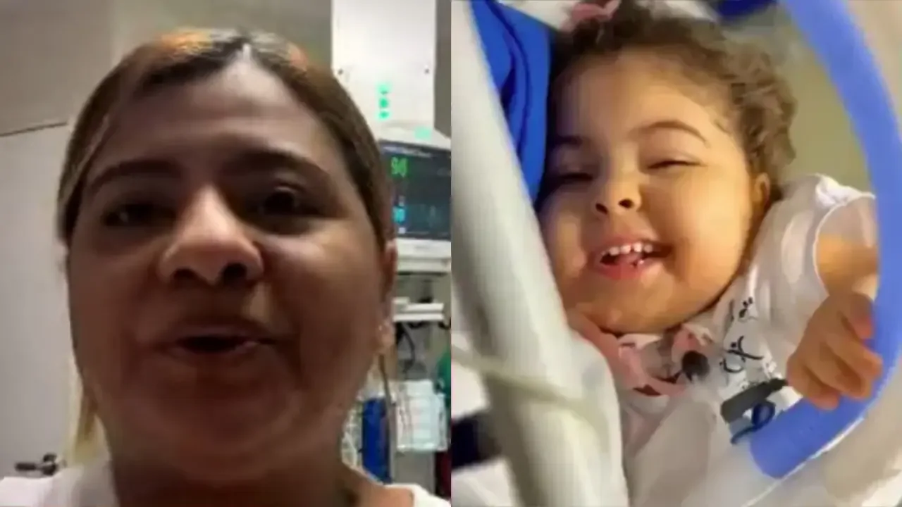 Mamá de una niña con ventilador mecánico y traqueostomía, en un entorno hospitalario, contando su historia de angustia y apoyo médico