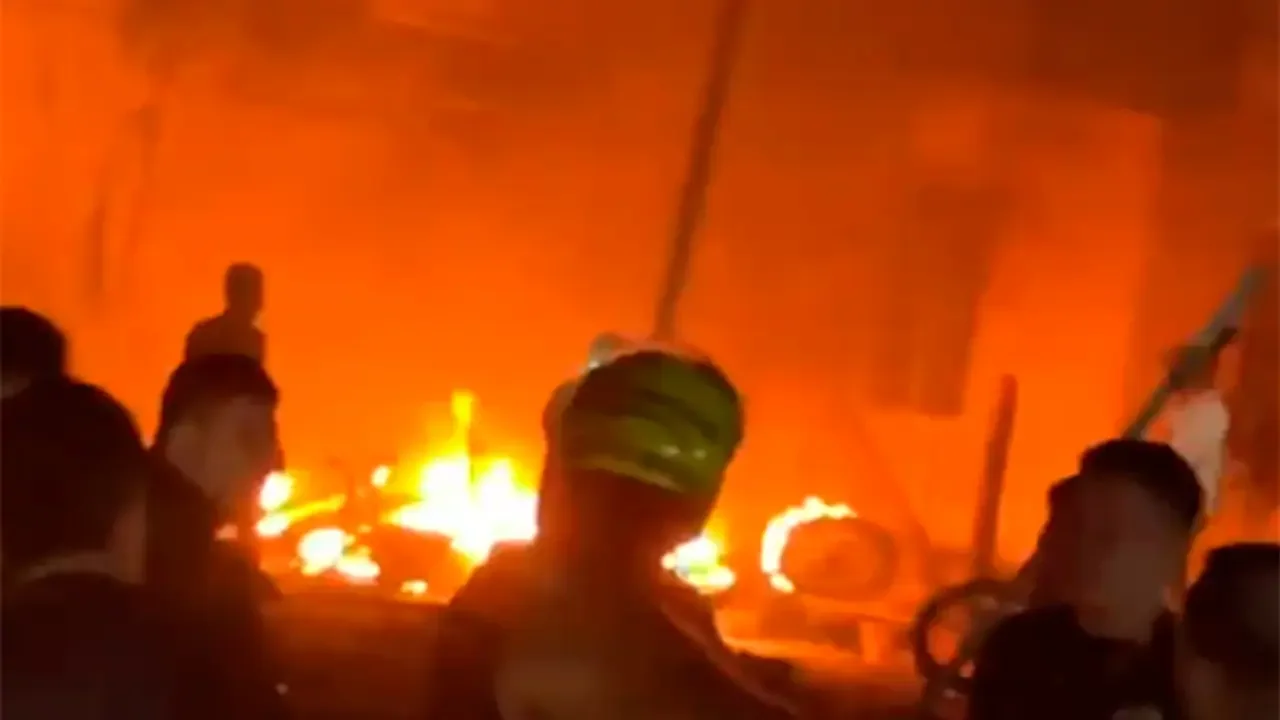 Vista de la estación de Policía de Los Patios afectada tras la explosión de un carro bomba