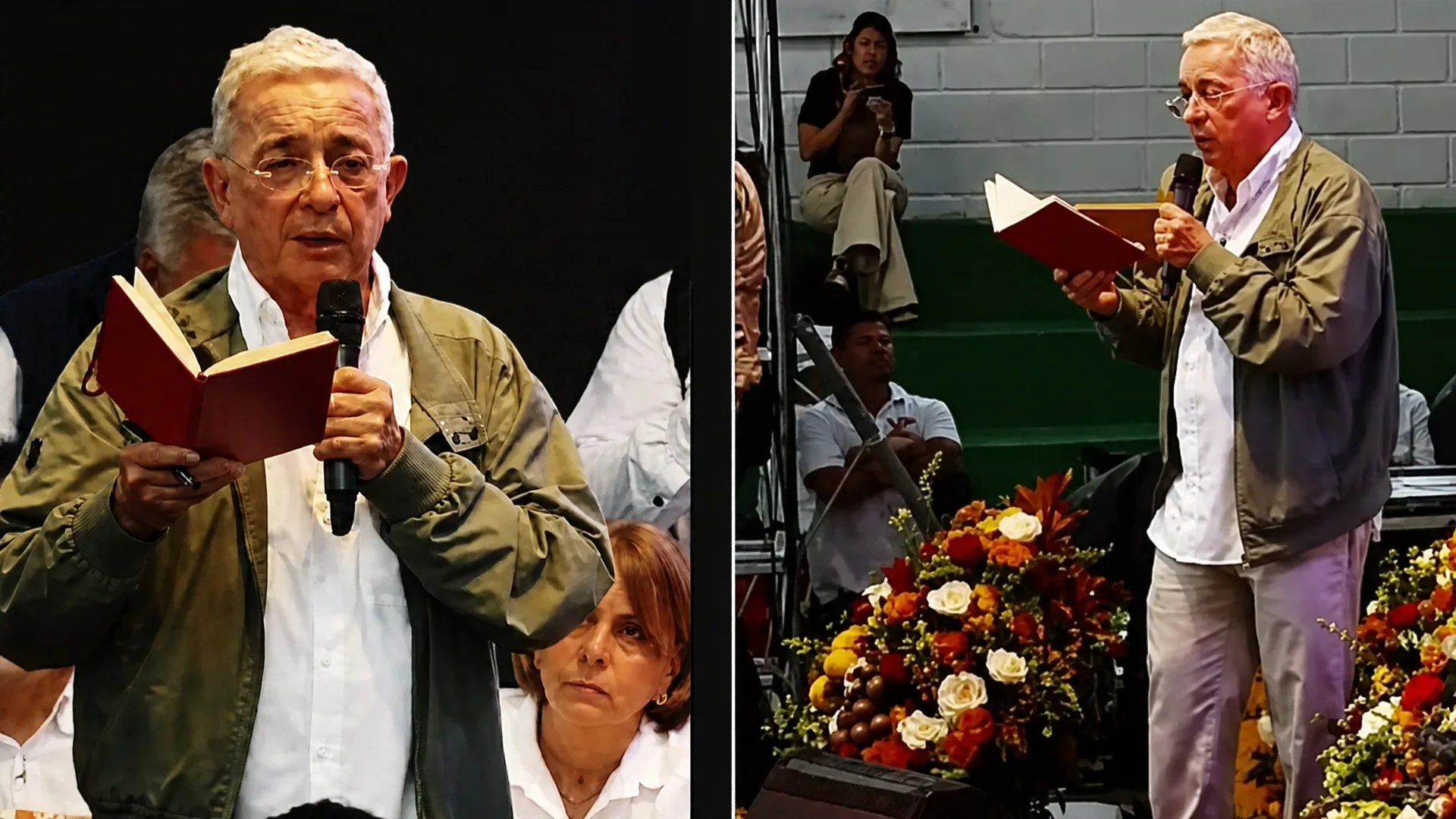 El expresidente Álvaro Uribe Vélez en su intervención durante el Encuentro de Dirigentes del Suroeste en Fredonia, Antioquia.
