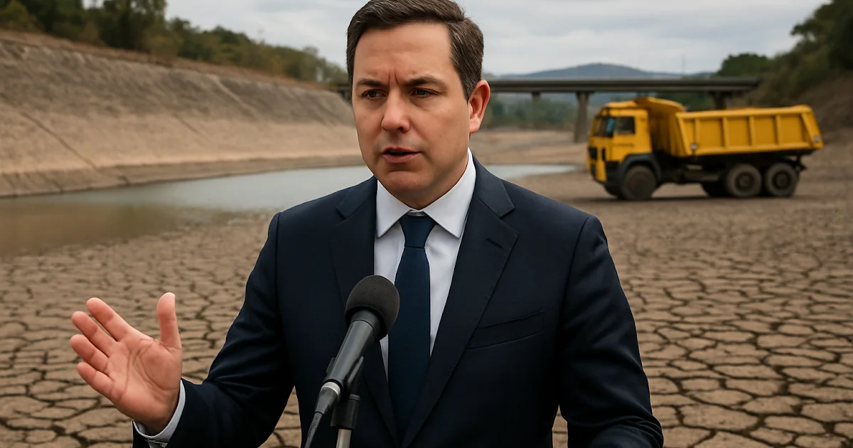 El político colombiano Abelardo de la Espriella durante la presentación de su estrategia frente al fenómeno de El Niño.