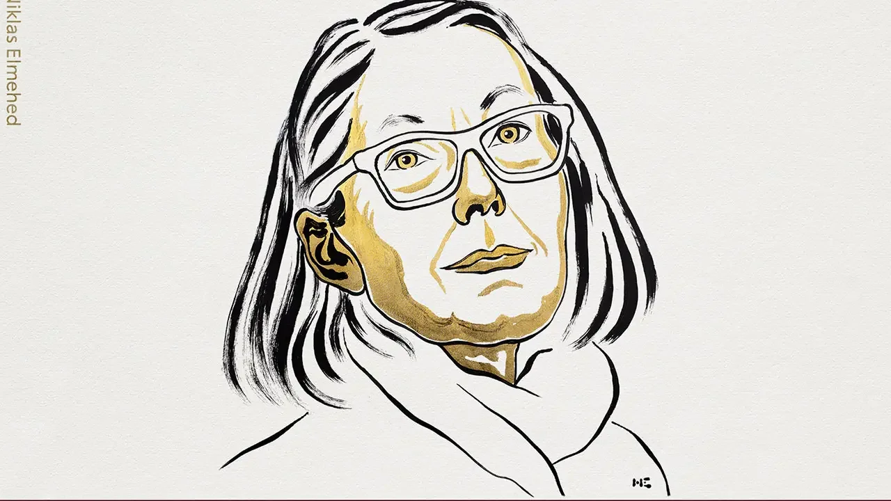 Retrato de Anne Carson, poeta y ensayista canadiense reconocida con el Premio Nobel de Literatura.