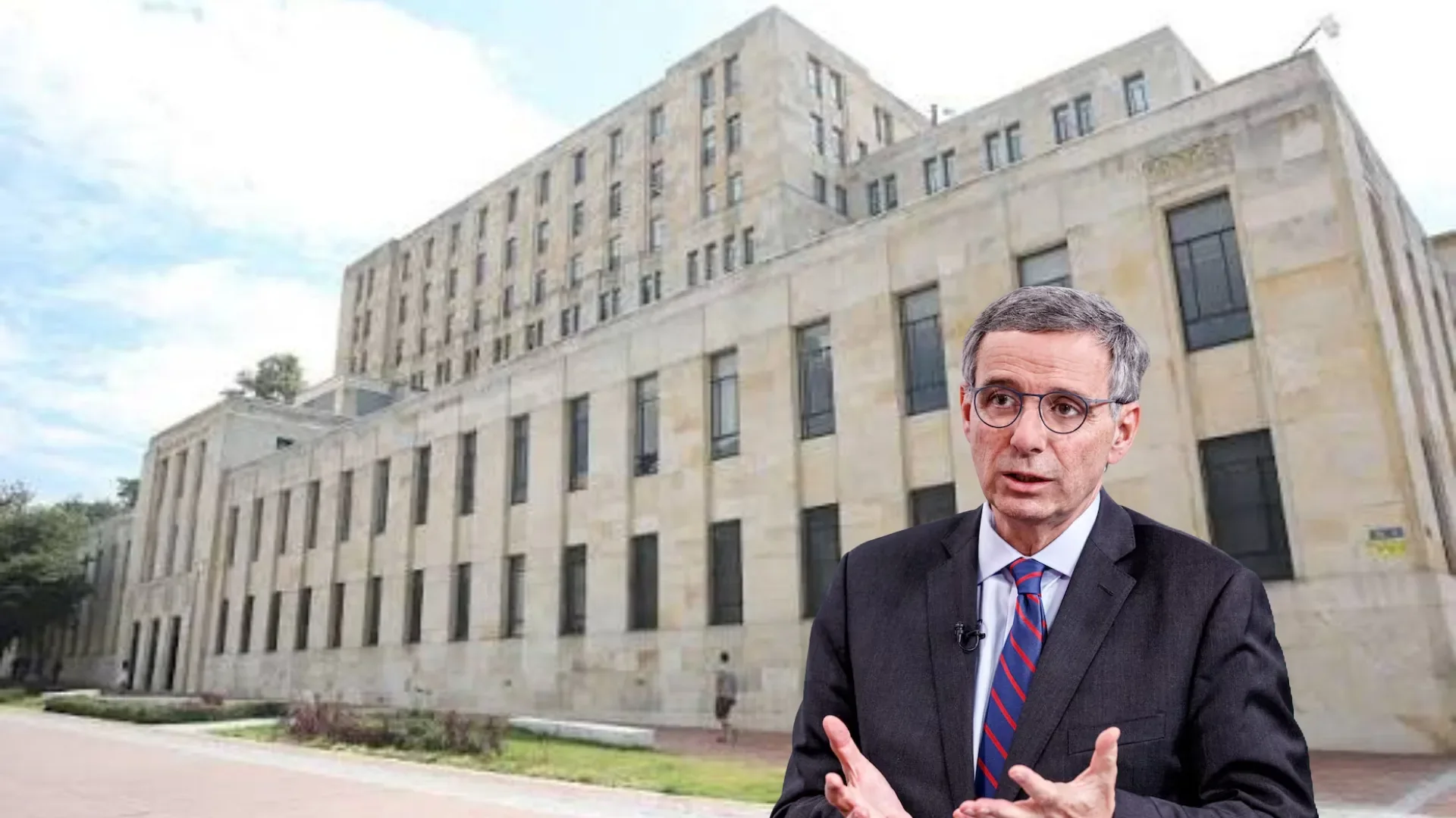 Fachada del Ministerio de Hacienda en Bogotá durante una jornada institucional.