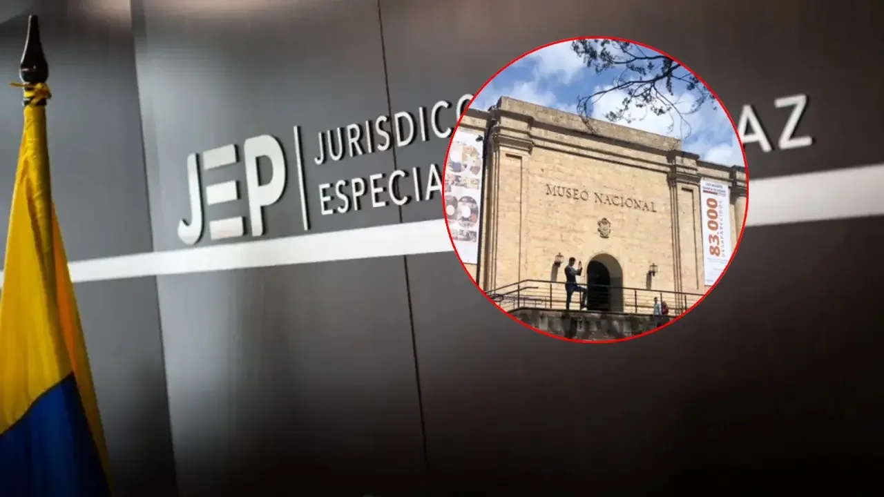 Fachada del Museo Nacional de Colombia en Bogotá bajo un cielo nublado
