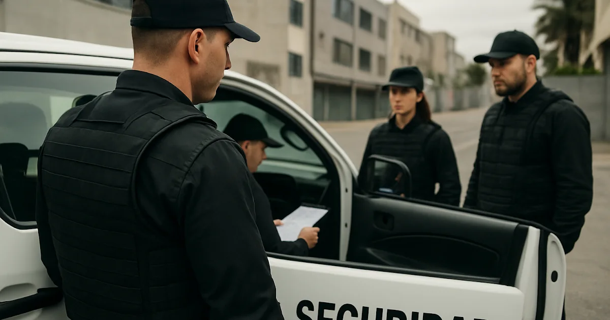 Personal de seguridad privada custodiando instalaciones y realizando labores de vigilancia en Colombia.