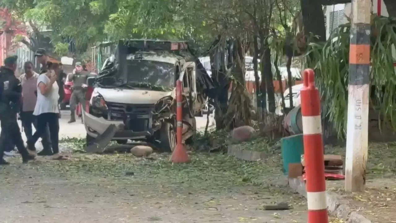 Vista panorámica del puente Francisco de Paula Santander en Cúcuta, escenario de un atentado con explosivos.