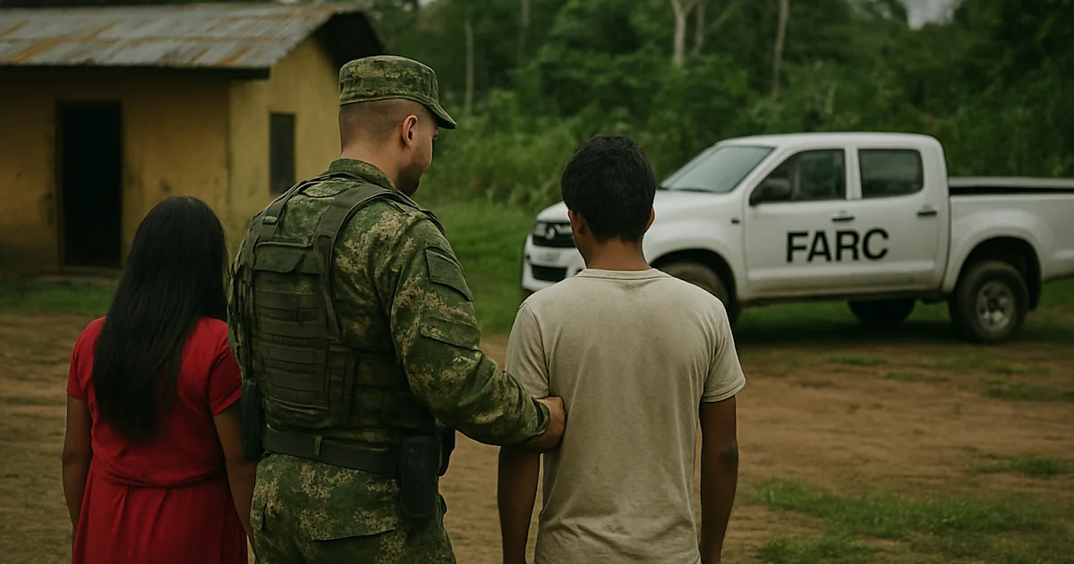 Indígenas de la Amazonía colombiana en un territorio ancestral afectado por el conflicto armado.