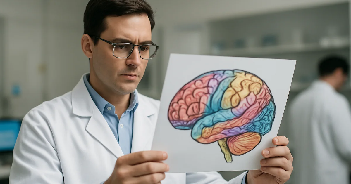 Representación gráfica de un cerebro humano iluminado destacando las regiones asociadas al procesamiento del dolor.