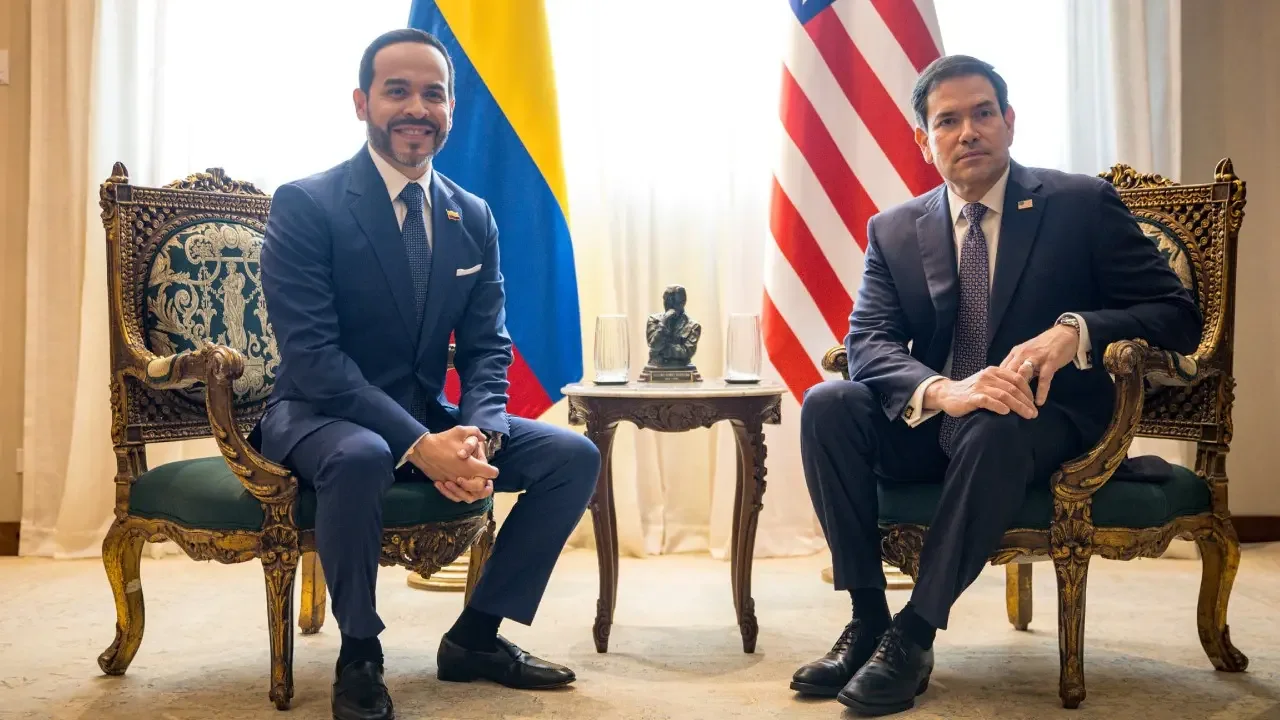 El presidente Abelardo De La Espriella en su despacho durante una llamada diplomática con el Gobierno de Estados Unidos.