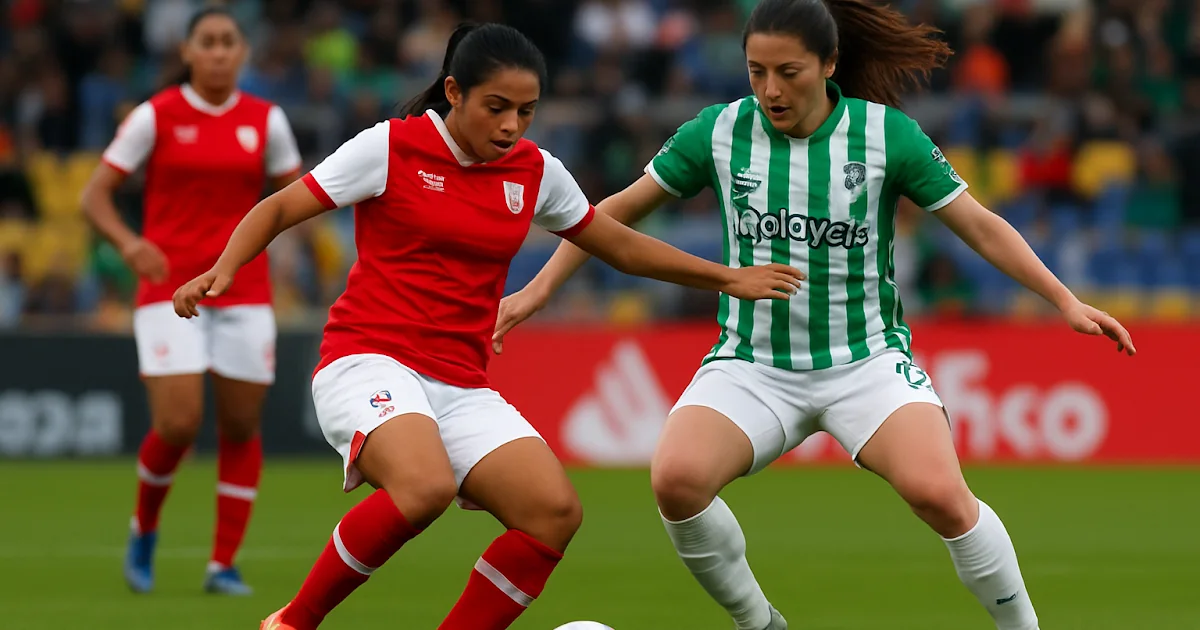 Futbolistas de Santa Fe y Deportivo Cali celebrando su paso a los cuartos de final de la Copa Libertadores Femenina 2026