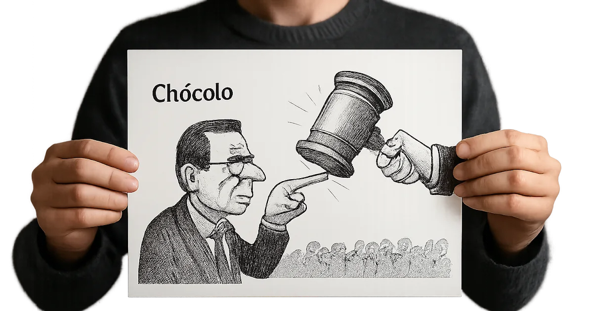 Ilustración digital y trazos característicos del caricaturista colombiano Chócolo en su nueva publicación.