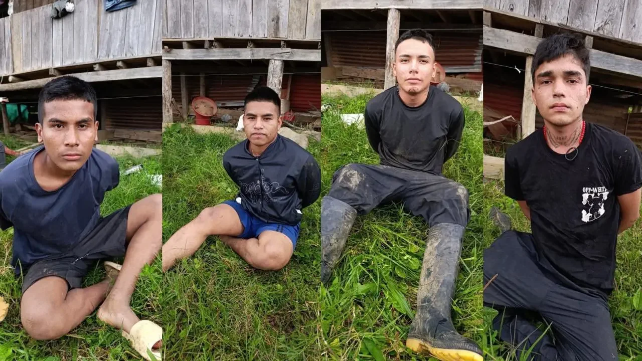 Soldados del Ejército Nacional patrullando en zona montañosa rural de Tuluá, Valle del Cauca.