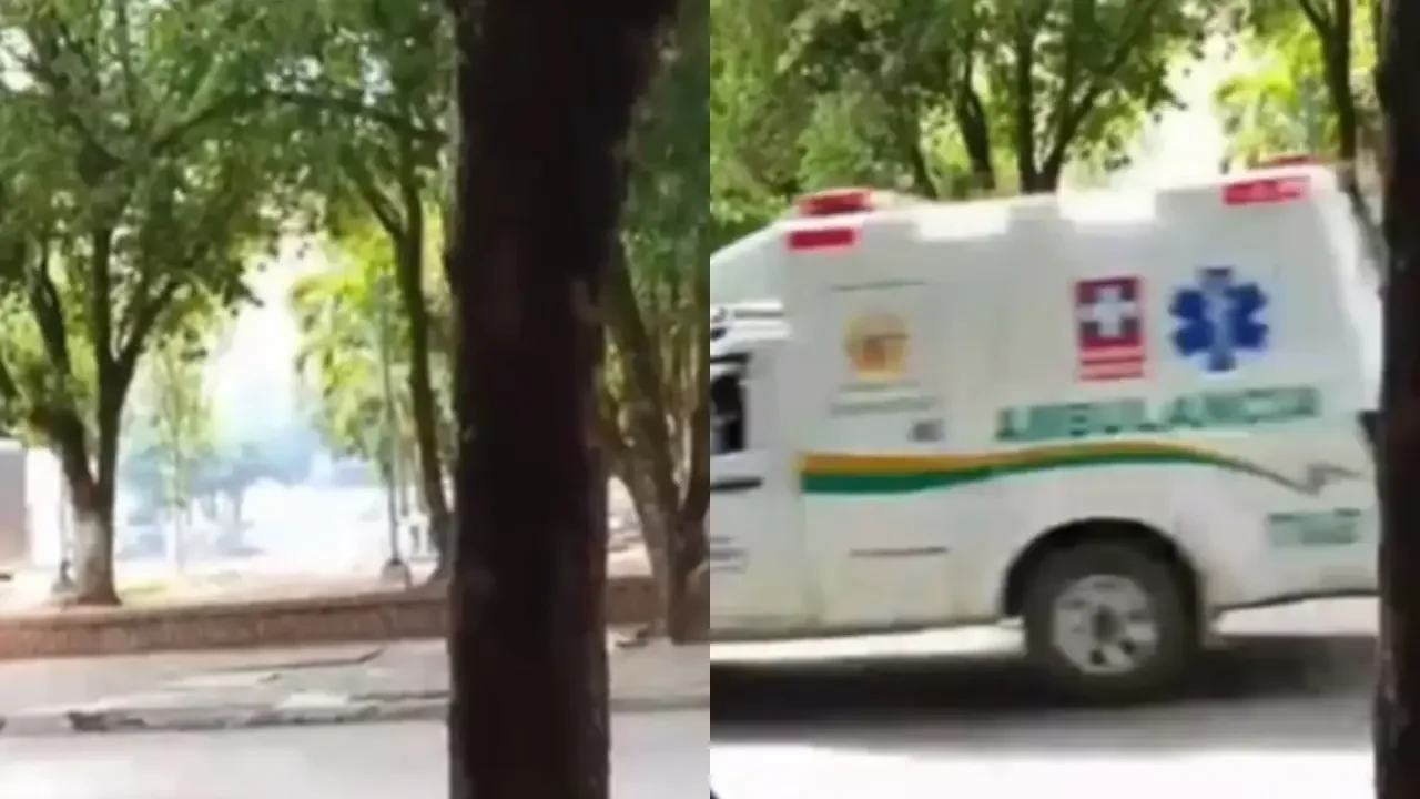 Fachada de una estación de Policía en Huila acordonada tras acciones armadas.